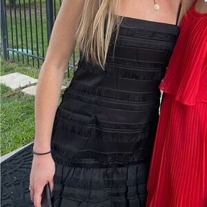 Princess Polly Black Pleated Ruffled Sundress